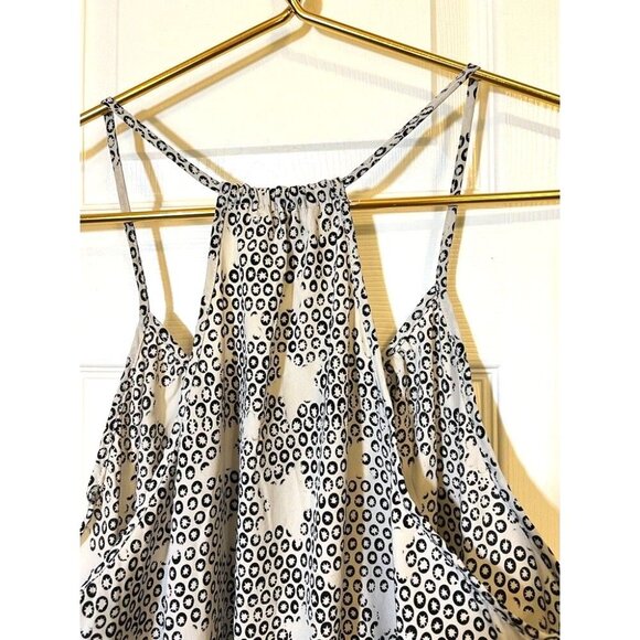 Ya Los Angeles Black Star Print Tiered Sundress L Boho Festival Dress - Picture 7 of 10